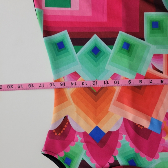 New Desigual Geometric Pixel Knit Sheer Mesh Sleeveless Knee Length Shift Dress - Picture 9 of 12